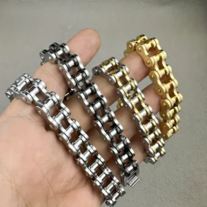 1pcs Punk Rock Stainless Steel Biker Mens Bracelet Link Chain Motorcycle Bike Bicycle Chain Bracelets Bangles Jewelry